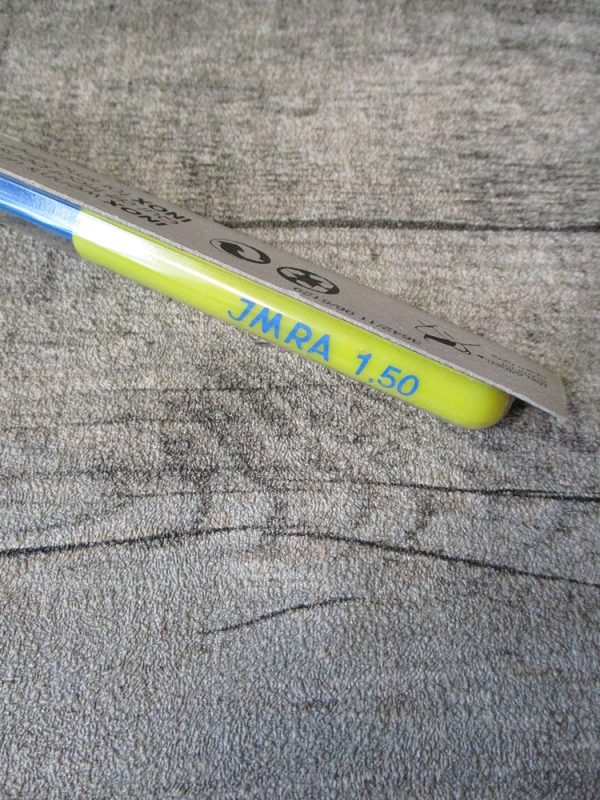 Häkelnadel-INOX-IMRA-Prym-Stärke-15-silber-gelb-blau-Metall-Kunststoff