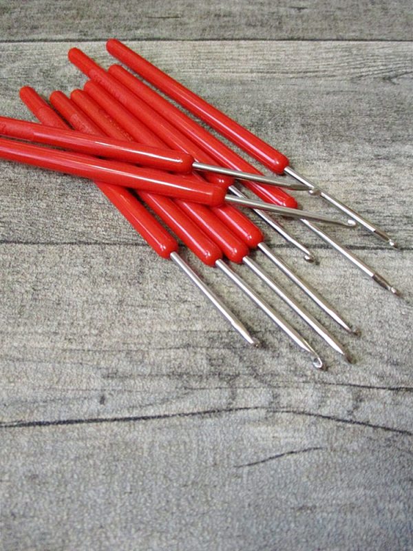 Häkelnadel Stärke 2,5 von Prym (silber-rot)