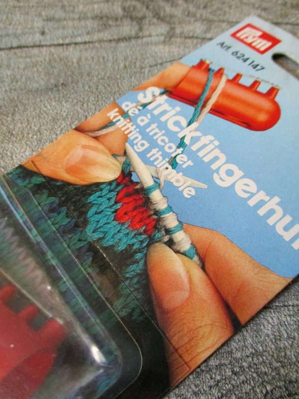 Strickfingerhut (silber-rot), aus Kunststoff & Metall – Bild 7