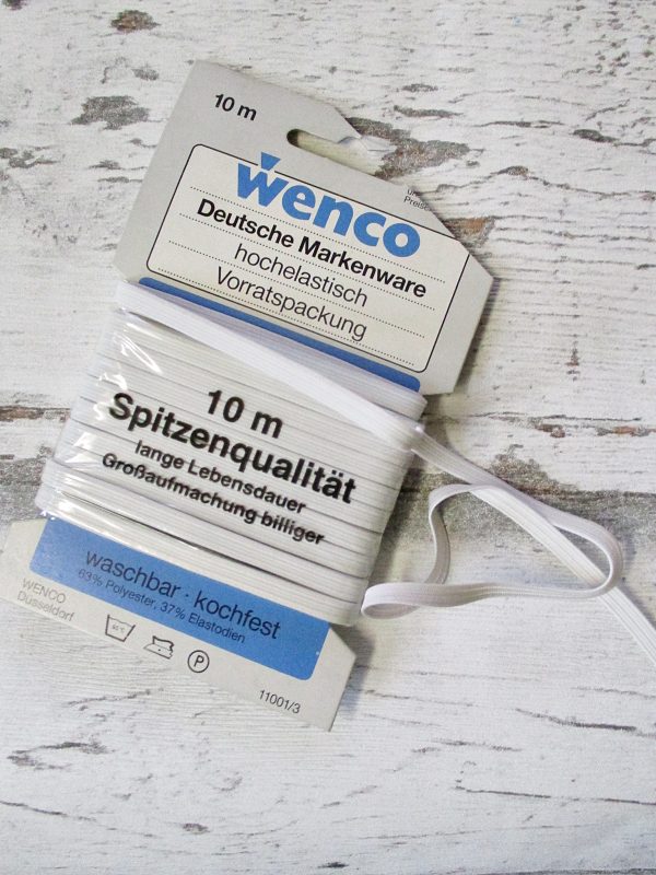 Gummiband Gummilitze Wenco 5mm weiß - Woolnerd
