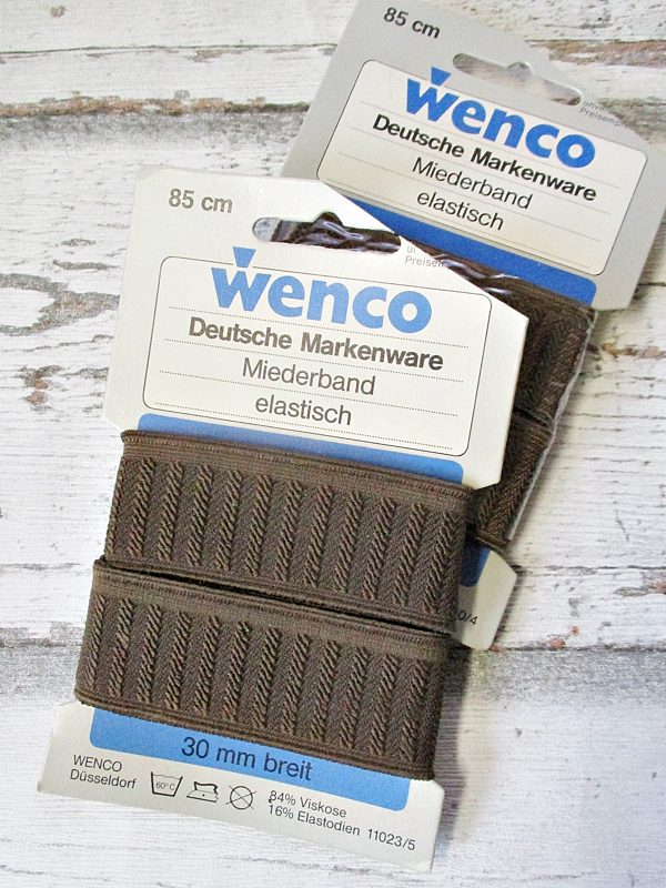 Miederband Gummiband breit braun 85cm 30mm Wenco - Woolnerd