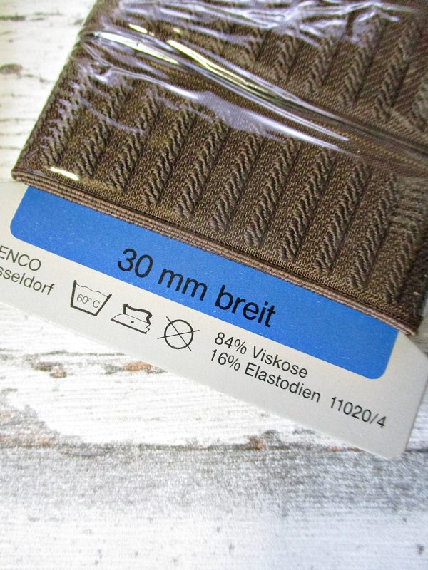 Miederband Gummiband breit braun 85cm 30mm Wenco - Woolnerd