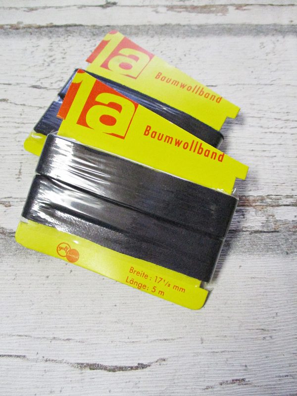 Baumwollband Haushaltsband golfband Baumwolle dunkelblau 17,5mm 5m - Woolnerd