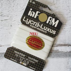 Gummiband inFORM weiß 8mm 6m - Woolnerd