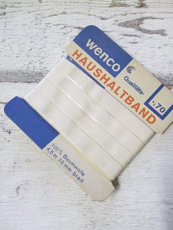Haushaltband Wenco weiß Baumwolle 10mm 4,5m - Woolnerd