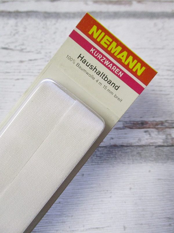 Haushaltsband NIEMANN Baumwolle 15mm 4m weiß - Woolnerd