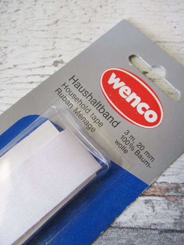Haushaltsband Wenco weiß 20mm 3m Baumwolle - Woolnerd