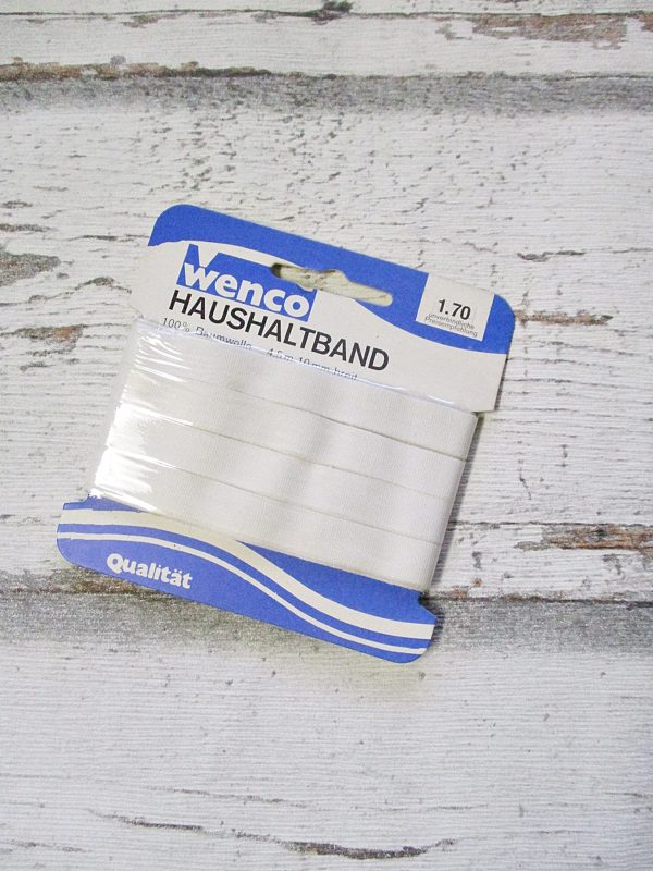 Haushaltsband Wenco weiß Baumwolle 10mm 450cm - Woolnerd