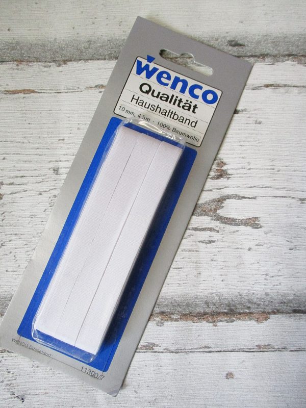 Haushaltsband Wenco weiß Baumwolle 10mm 4,5m - Woolnerd