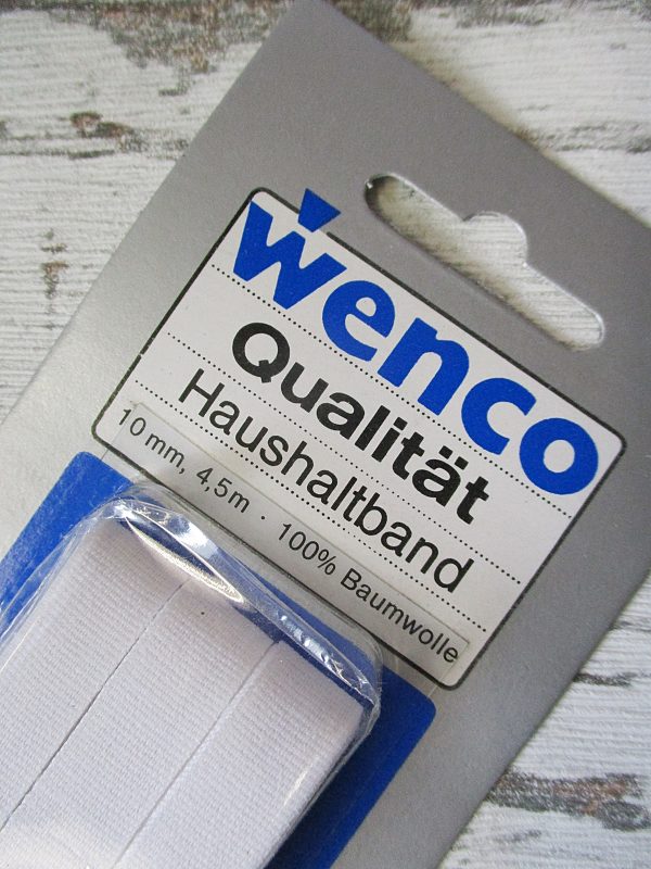 Haushaltsband Wenco weiß Baumwolle 10mm 4,5m - Woolnerd