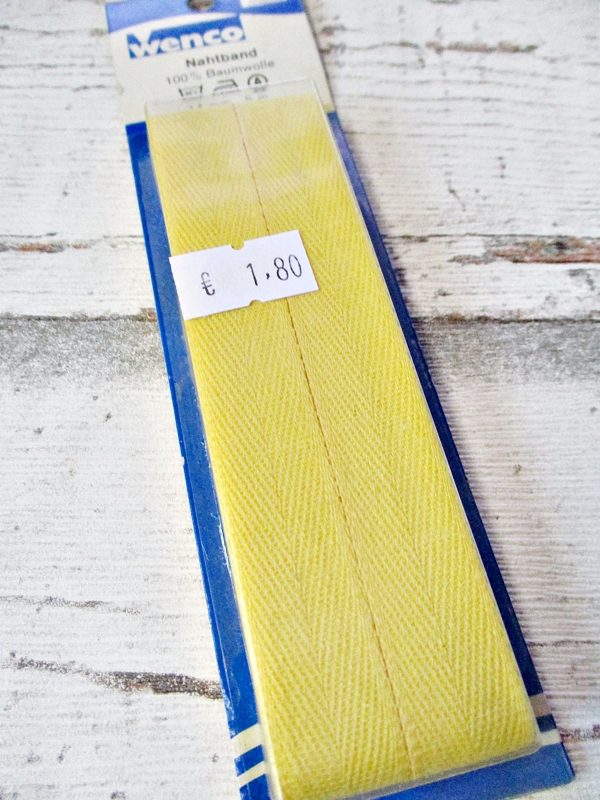 Nahtband Wenco Baumwolle 14mm 5m gelb - Woolnerd