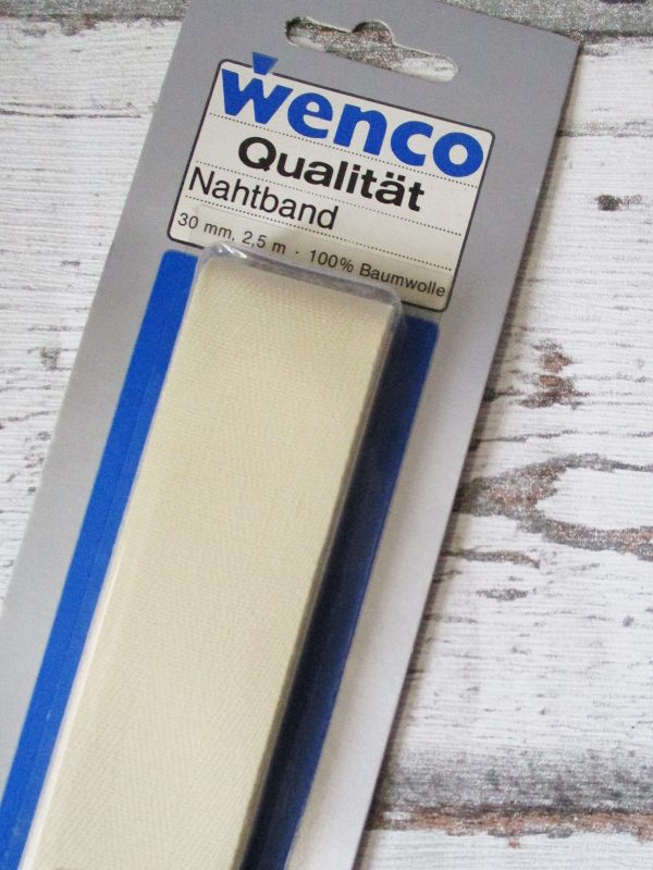 Nahtband Wenco beige 30mm Baumwolle - WOOLNERD