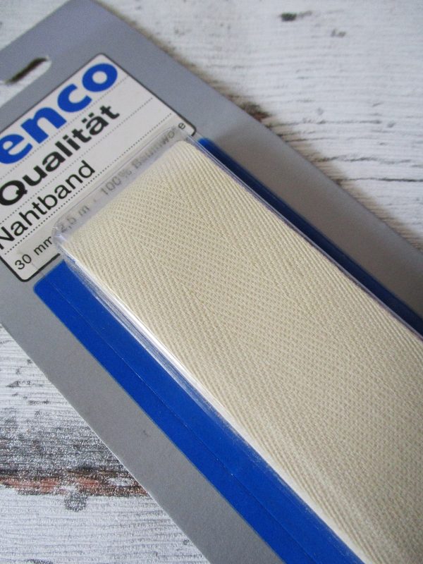 Nahtband Wenco beige 30mm Baumwolle - Woolnerd