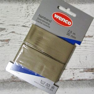 Nahtband Wenco hellbraun 30mm Baumwolle - Woolnerd