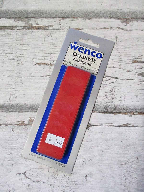 Nahtband Wenco rot 30mm 250cm Baumwolle - Woolnerd