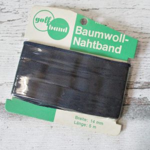 Nahtband golfband Baumwolle dunkelblau 14mm 5m - Woolnerd