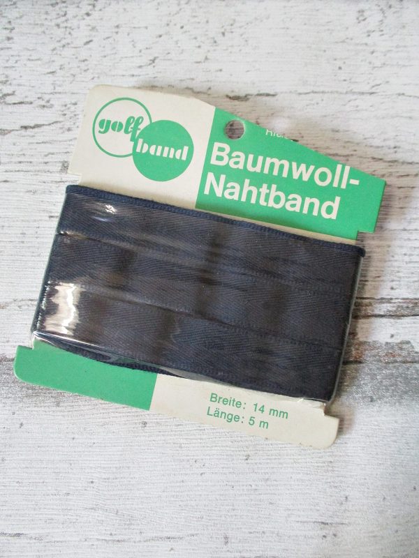 Nahtband golfband Baumwolle dunkelblau 14mm 5m - Woolnerd