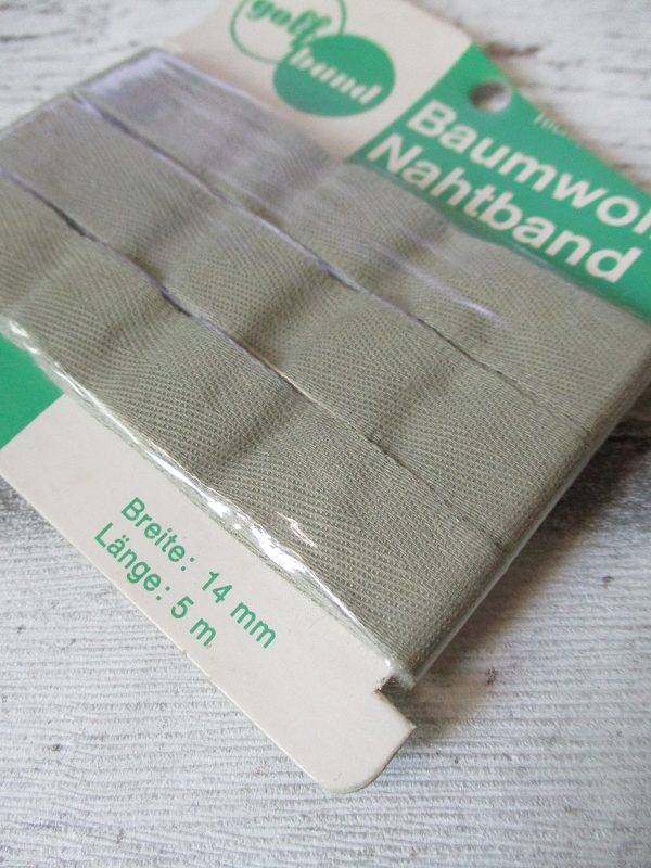 Nahtband golfband Baumwolle grau-beige 14mm 5m - Woolnerd