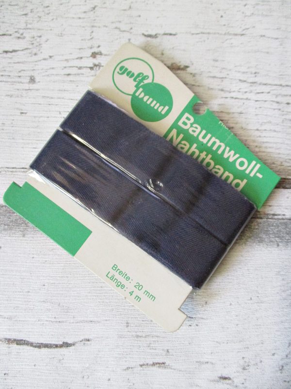 Nahtband golfband dunkelblau Baumwolle 20mm 4m - Woolnerd