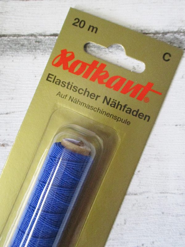 Nähgummi blau Rotkant - Woolnerd