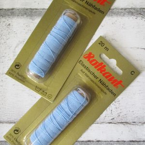 Nähgummi hellblau Rotkant - Woolnerd