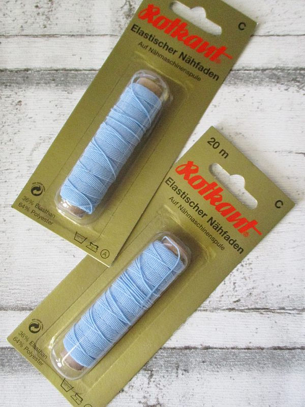 Nähgummi hellblau Rotkant - Woolnerd