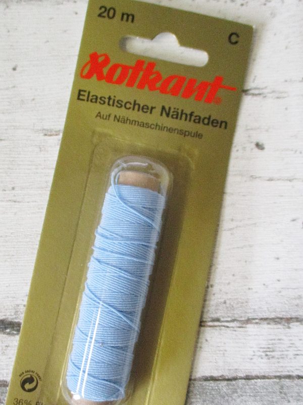 Nähgummi hellblau Rotkant - Woolnerd