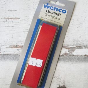 Schrägband Wenco rot Baumwolle 24mm 5m - Woolnerd