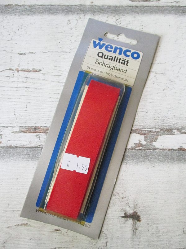 Schrägband Wenco rot Baumwolle 24mm 5m - Woolnerd