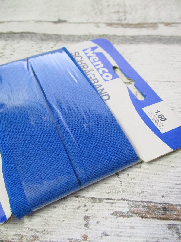 Schrägband Wenco türkisblau Baumwolle ungefalzt 24mm 5m - Woolnerd
