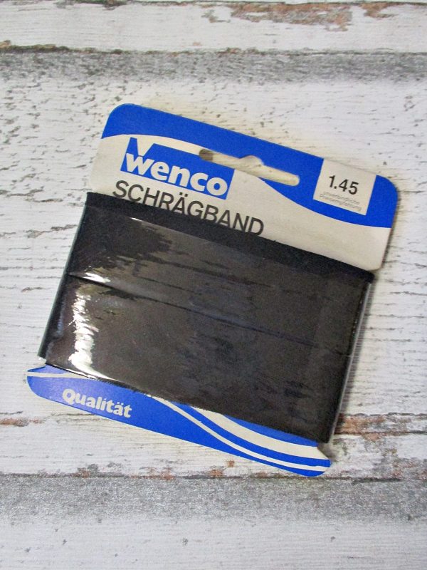 Schrägband nicht vorgefalzt ungefalzt schwarz Baumwolle 24mm Wenco - Woolnerd