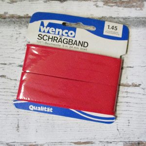 Schrägband rot Wenco Baumwolle nicht vorgefalzt 24mm 5m - Woolnerd