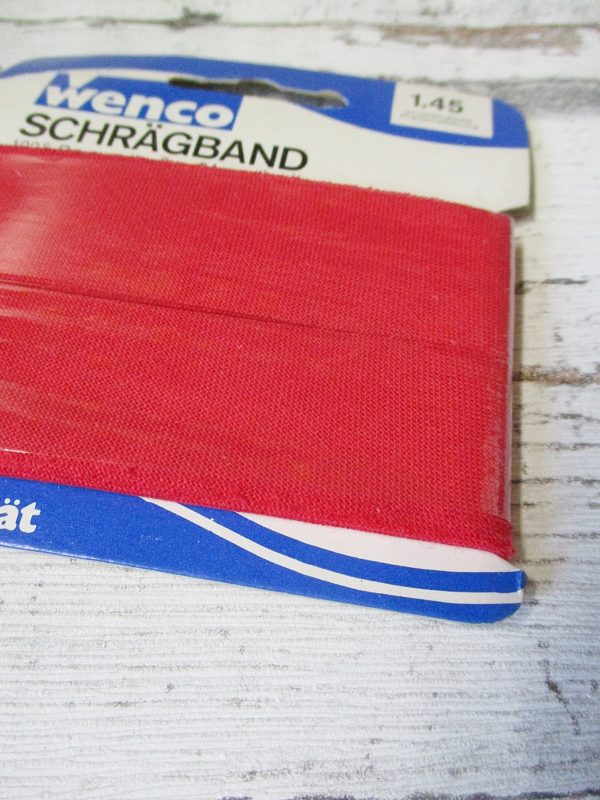 Schrägband rot Wenco Baumwolle nicht vorgefalzt 24mm 5m - Woolnerd