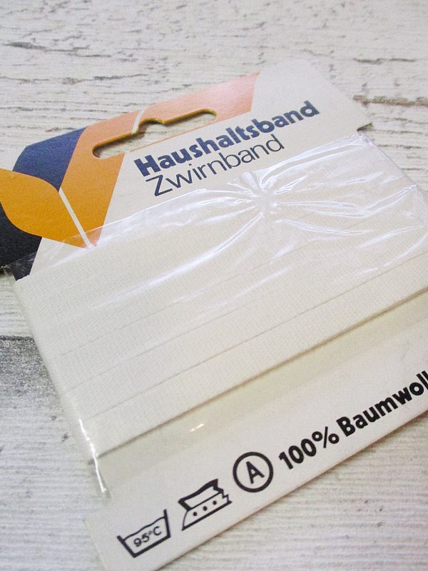 Haushaltsband Zwirnband Baumwolle weiß 6mm - Woolnerd