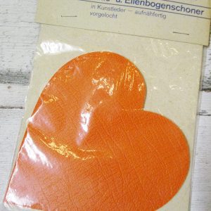 Knieschoner Ellenbogenschoner Flicken orange Kunstleder vorgelocht - Woolnerd