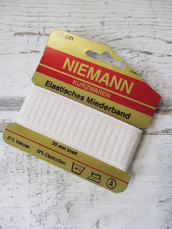 Miederband elastisch NIEMANN 30mm 85cm perlweiss - Woolnerd