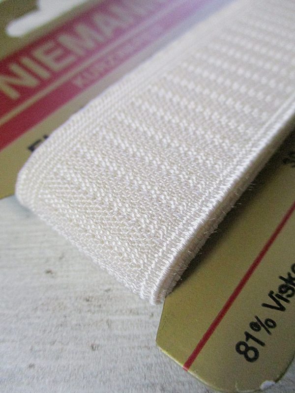 Miederband elastisch NIEMANN 30mm 85cm perlweiss - Woolnerd