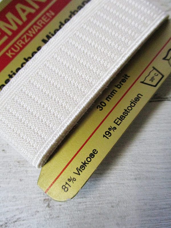 Miederband elastisch NIEMANN 30mm 85cm perlweiss - Woolnerd