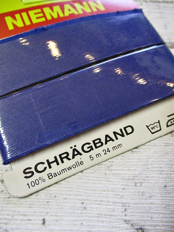 Schrägband Niemann royalblau 24mm 5m Baumwolle ungefalzt - Woolnerd