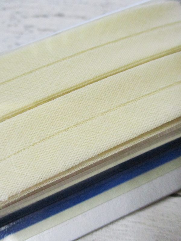 Schrägband Wenco-blau creme hellbeige Baumwolle vorgefalzt 20mm 5m - Woolnerd