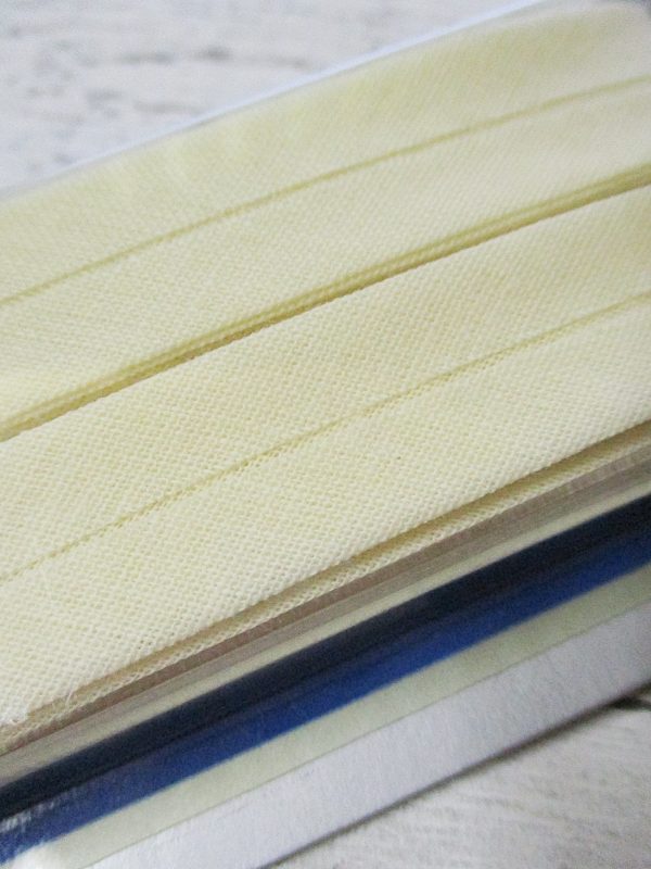 Schrägband Wenco-blau creme hellbeige Baumwolle vorgefalzt 20mm 5m - Woolnerd