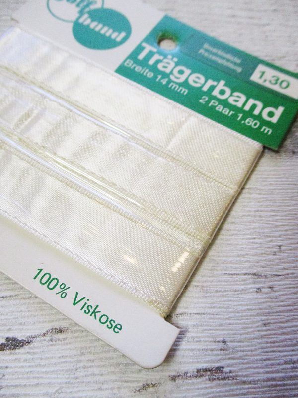 Trägerband golfband Viskose 14mm 2Paar silberweiß - Woolnerd