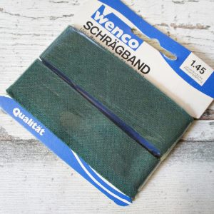 Wenco Schrägband ungefalzt dunkelgrün Baumwolle 24mm - Woolnerd