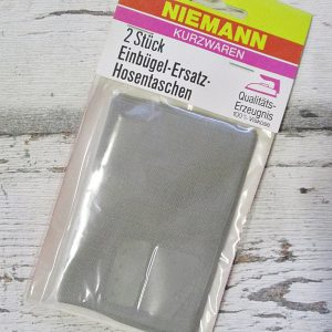 Einbügel-Ersatz-Hosentaschen 2Stk. Niemann silbergrau - Woolnerd