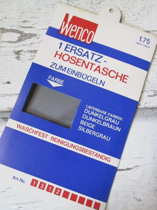 Ersatz-Hosentasche grau silbrig Wenco - Woolnerd