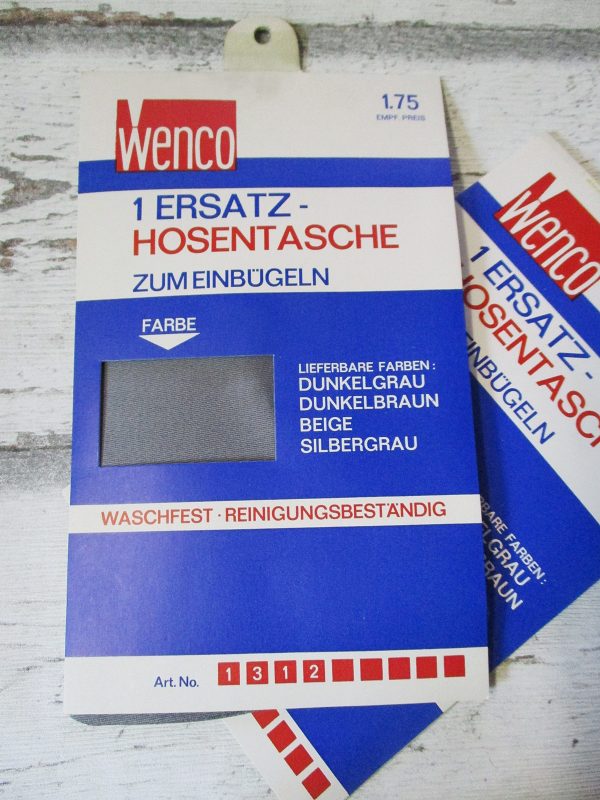 Ersatz-Hosentasche grau silbrig Wenco - Woolnerd
