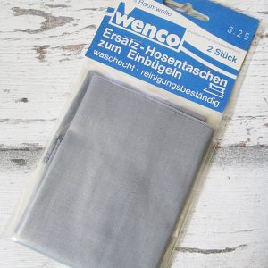 Ersatz-Hosentaschen Einbügeln hellgrau Baumwolle Wenco - Woolnerd