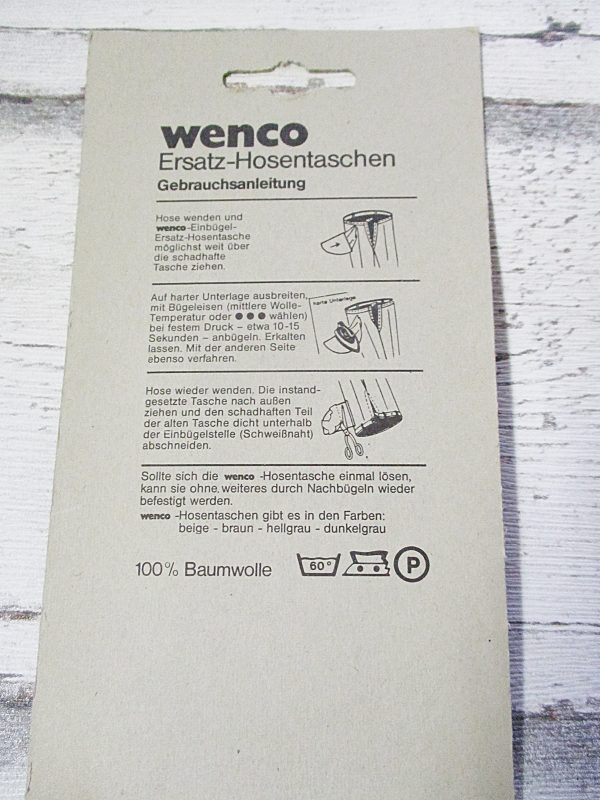 Ersatzhosentaschen Einbügeln schwarz Wenco - Woolnerd