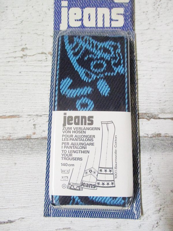 Jeansborte Baumwolle Vintage 70er schwarz hellblau Jogging - Woolnerd