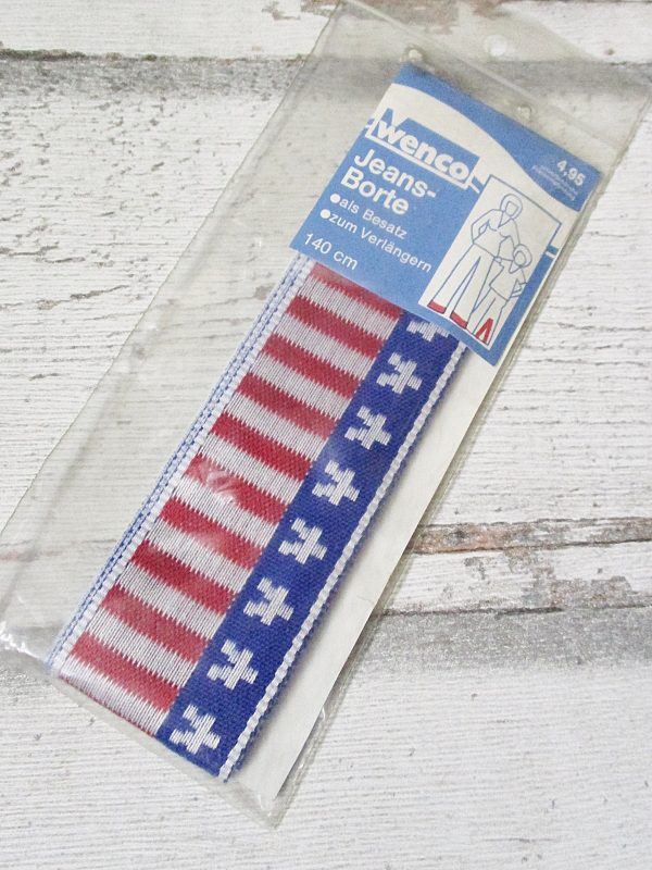 Jeansborte Polyacryl Vintage 70er Stars Stripes America - Woolnerd